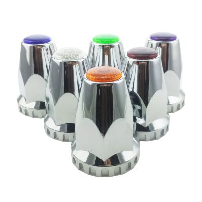 ABS-Plastic-Chrome-Truck-Nut-Cover-with-White-Reflector